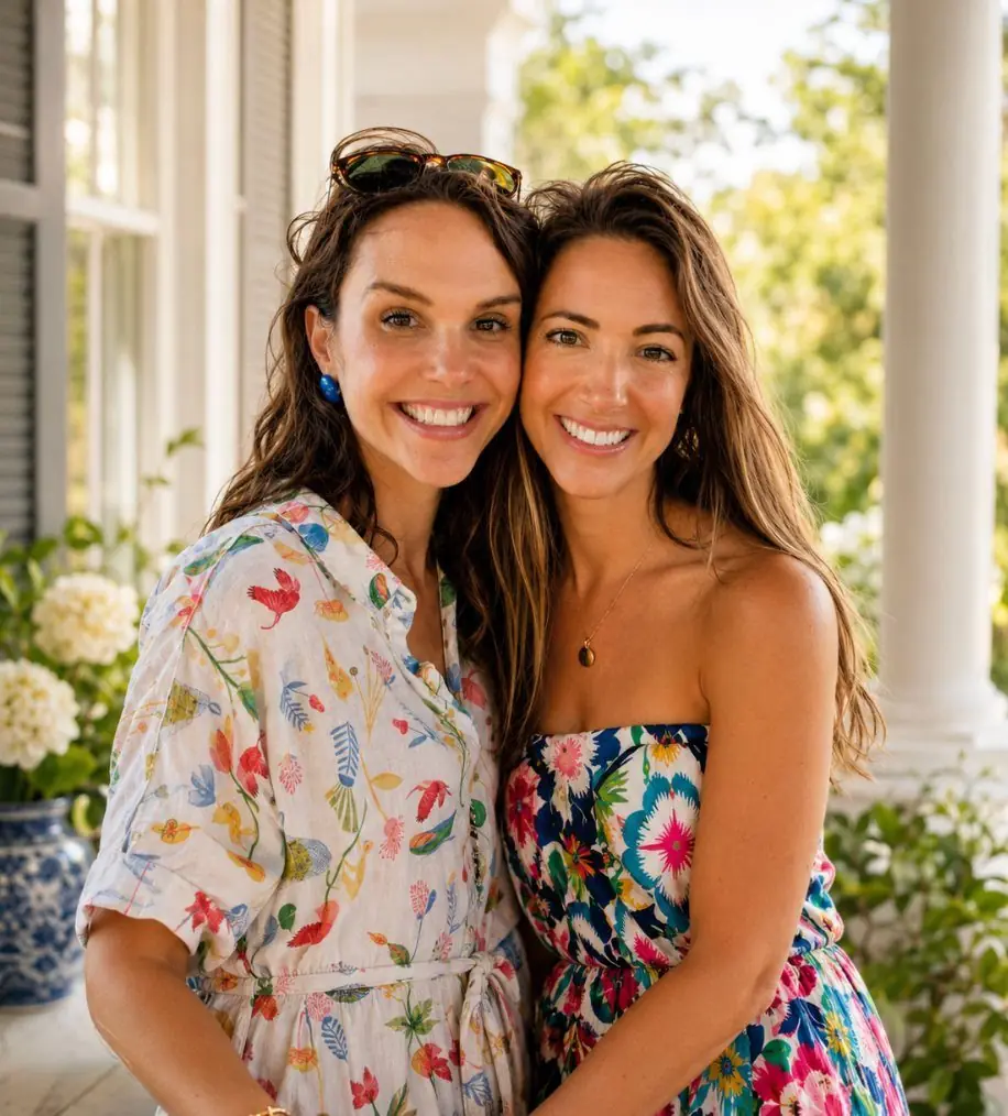 Margaux and Mary, founders of The Charleston Society, on a Charleston porch
